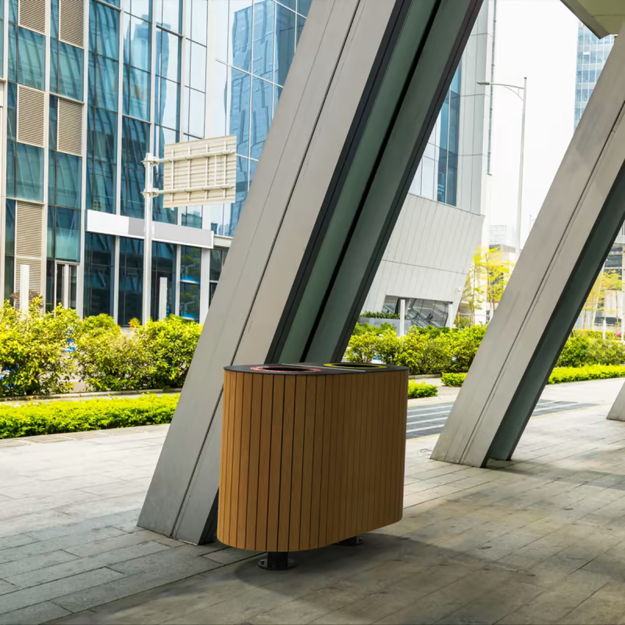 outdoor trashcan