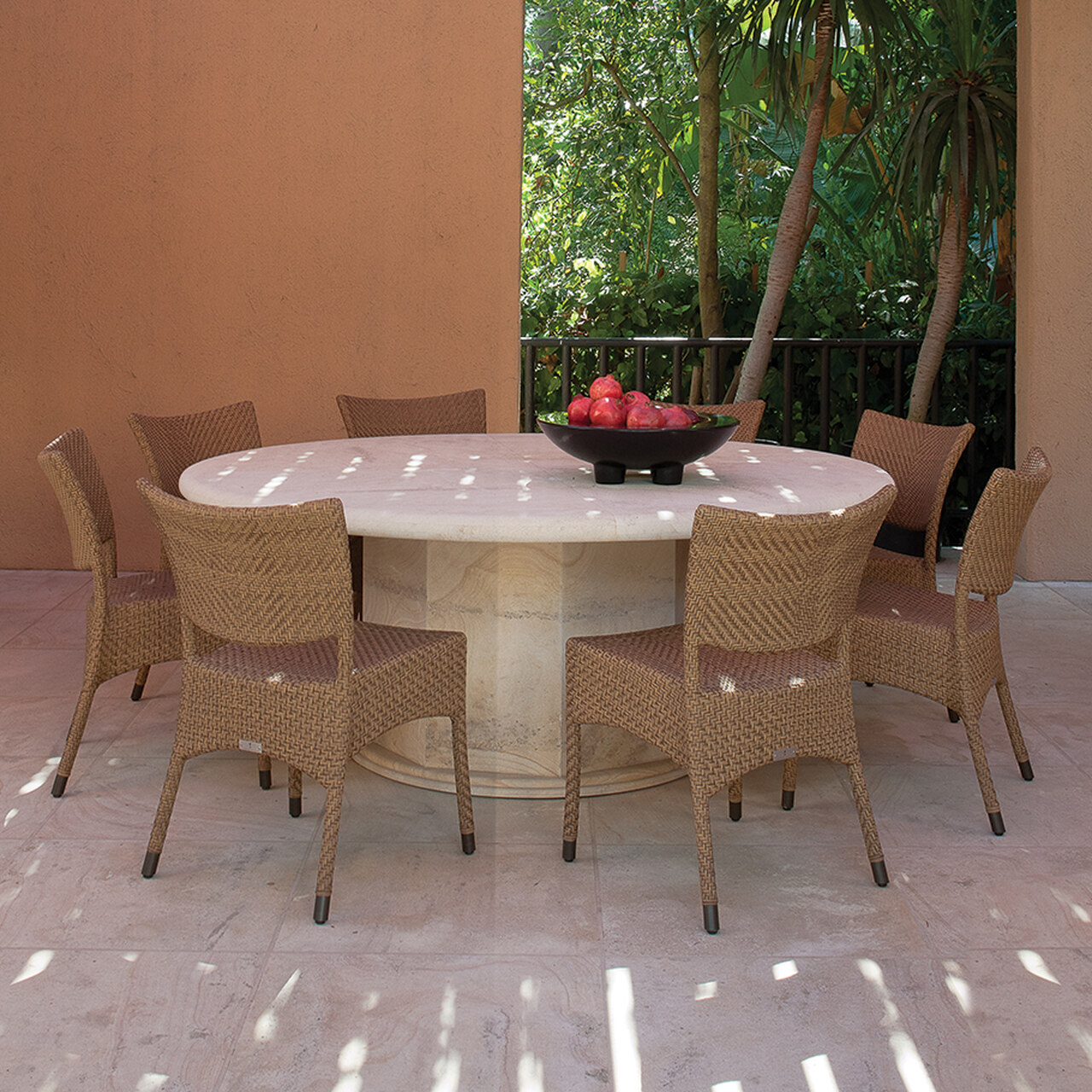 round outdoor dining table