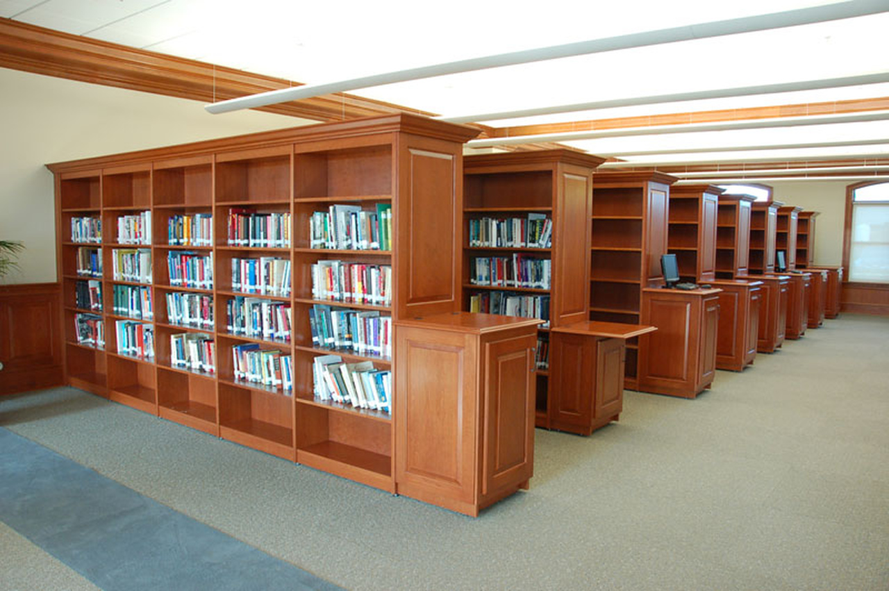 library shelves