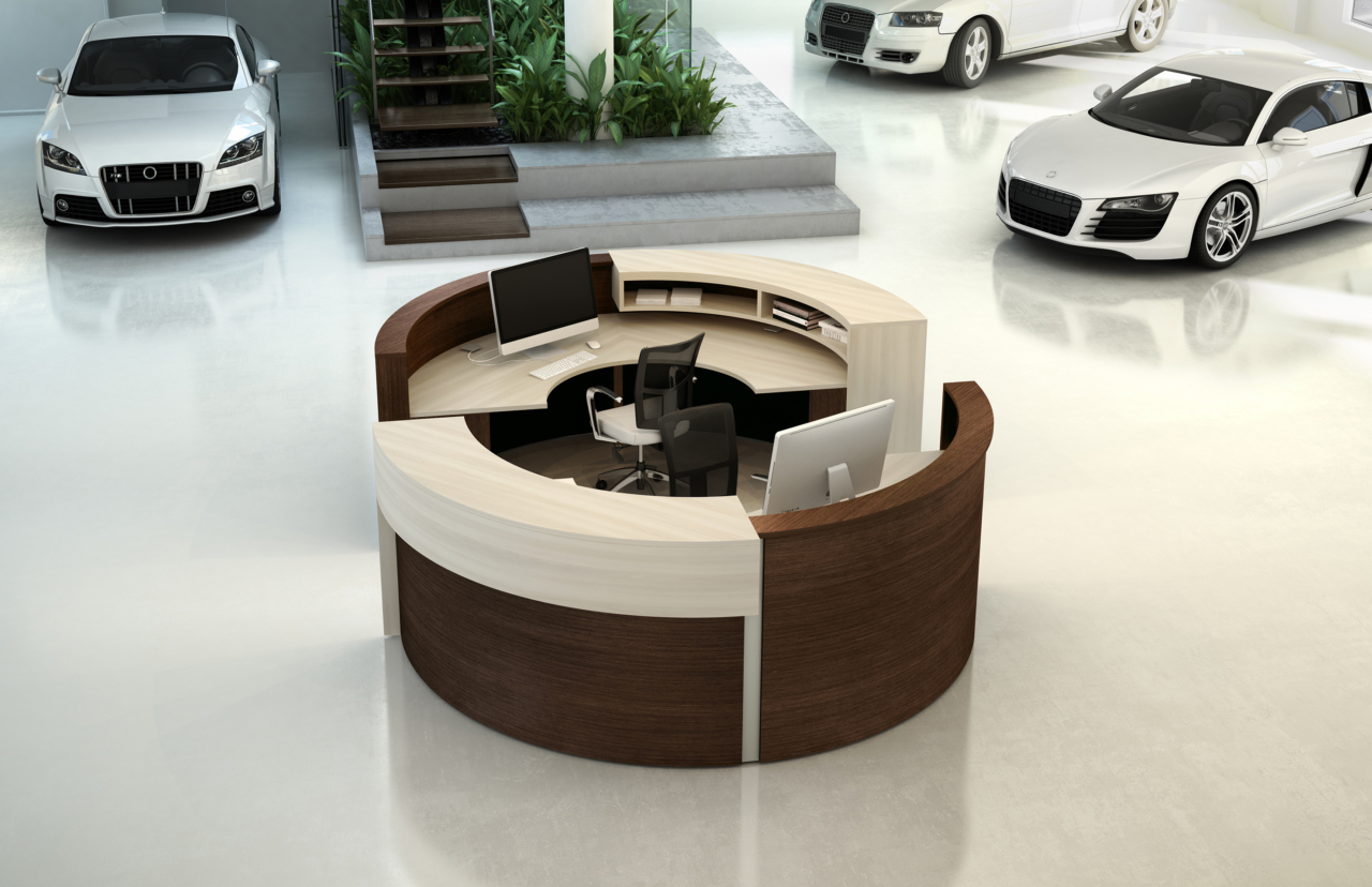 modern reception desk