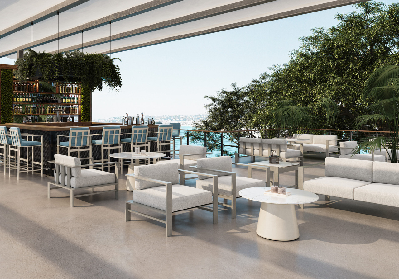 outdoor bar seating