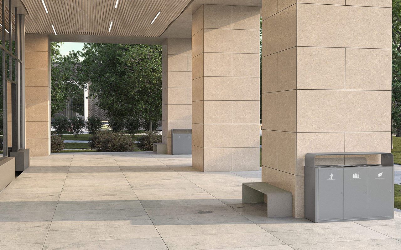 outdoor trash can